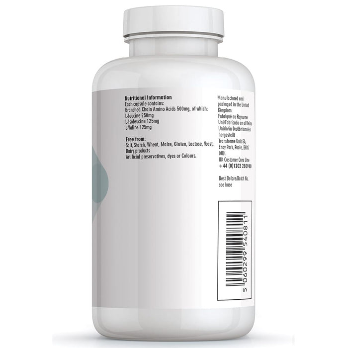 BCAA Branched Chain Amino Acid Capsules, L-Leucine, L-Isoleucine, L-Valine