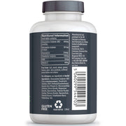 Glucosamine Sulphate 400mg, Chondroitin 100mg, MSM 50mg & Vitamin C 60mg high strength supplement, 365 tablets, Transforme bottle back with nutritional information