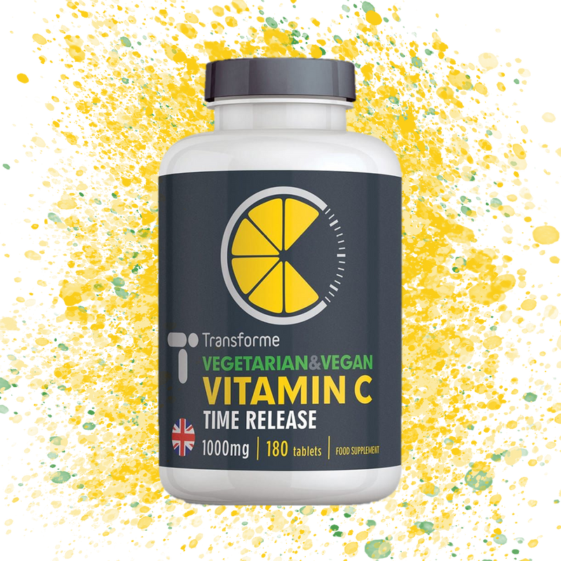 Vitamin C 1000mg Time Release Tablets with Bioflavonoids and Rose Hips for Skin, Bones & Cartilage